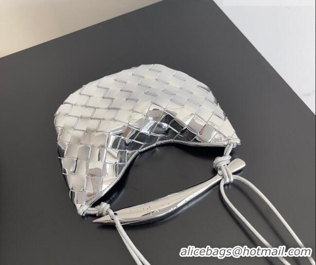 Good Product Bottega Veneta Mini Sardine Bag in Intrecciato Leather 744267 Shiny Silver 2026
