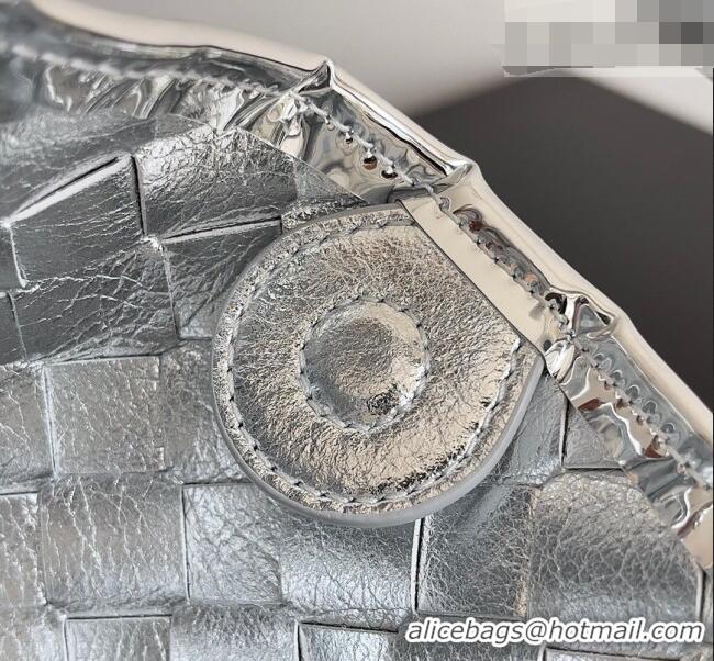 Good Product Bottega Veneta Mini Sardine Bag in Intrecciato Leather 744267 Shiny Silver 2026