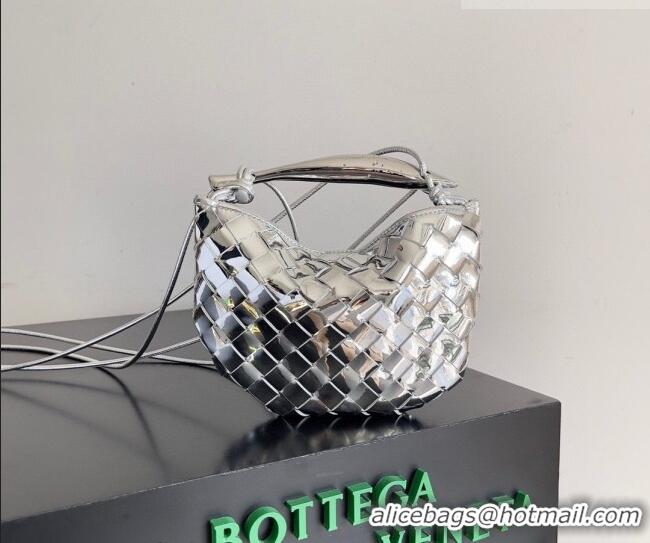 Good Product Bottega Veneta Mini Sardine Bag in Intrecciato Leather 744267 Shiny Silver 2026