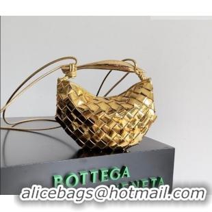 Grade Discount Bottega Veneta Mini Sardine Bag in Intrecciato Leather 744267 Shiny Gold 2026