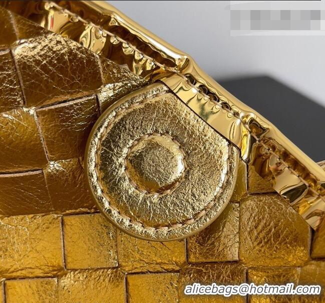 Grade Discount Bottega Veneta Mini Sardine Bag in Intrecciato Leather 744267 Shiny Gold 2026