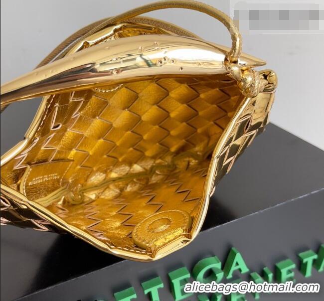 Grade Discount Bottega Veneta Mini Sardine Bag in Intrecciato Leather 744267 Shiny Gold 2026