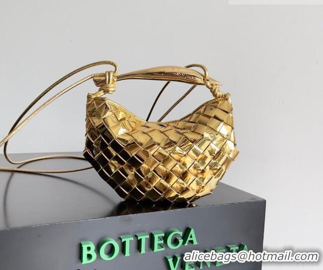 Grade Discount Bottega Veneta Mini Sardine Bag in Intrecciato Leather 744267 Shiny Gold 2026