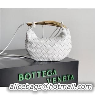 Hot Sell Cheap Bottega Veneta Mini Sardine Bag in Intrecciato Leather 744267 White 2026