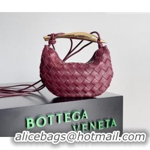 Best Discount Bottega Veneta Mini Sardine Bag in Intrecciato Leather 744267 Burgundy 2026