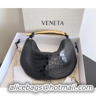 Reasonable Price Bottega Veneta Sardine bag in Crocodile Embossed Leather 754657 Black 2026