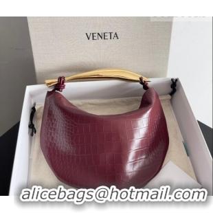 New Release Creation Bottega Veneta Sardine bag in Crocodile Embossed Leather 754657 Burgundy 2026