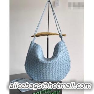Market Sells Bottega Veneta Large Sardine Bag with Strap in Intrecciato Leather 754988 Light Blue 2026