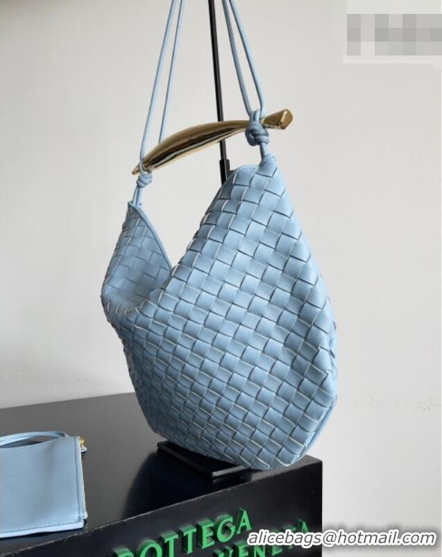 Market Sells Bottega Veneta Large Sardine Bag with Strap in Intrecciato Leather 754988 Light Blue 2026