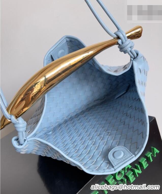 Market Sells Bottega Veneta Large Sardine Bag with Strap in Intrecciato Leather 754988 Light Blue 2026