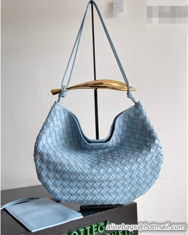 Market Sells Bottega Veneta Large Sardine Bag with Strap in Intrecciato Leather 754988 Light Blue 2026
