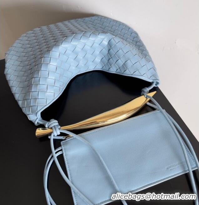 Market Sells Bottega Veneta Large Sardine Bag with Strap in Intrecciato Leather 754988 Light Blue 2026