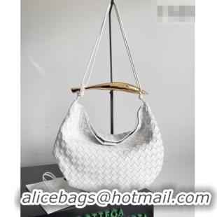 Low Price Bottega Veneta Large Sardine Bag with Strap in Intrecciato Leather 754988 White 2026