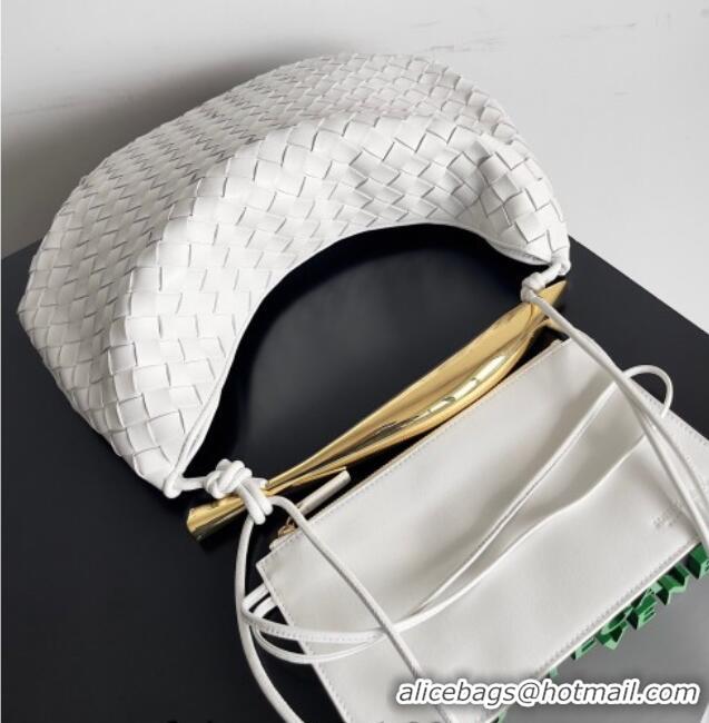Low Price Bottega Veneta Large Sardine Bag with Strap in Intrecciato Leather 754988 White 2026
