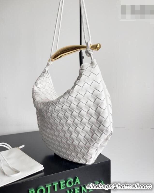 Low Price Bottega Veneta Large Sardine Bag with Strap in Intrecciato Leather 754988 White 2026