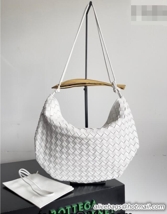 Low Price Bottega Veneta Large Sardine Bag with Strap in Intrecciato Leather 754988 White 2026