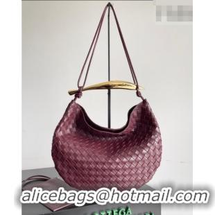 Grade Quality Bottega Veneta Large Sardine Bag with Strap in Intrecciato Leather 754988 Burgundy 2026