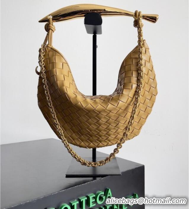 Good Price Bottega Veneta Sardine Bag with Chain in Intrecciato Leather 776768 Dark Nut 2026