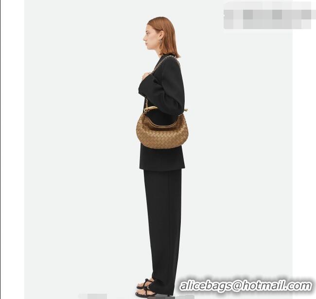 Good Price Bottega Veneta Sardine Bag with Chain in Intrecciato Leather 776768 Dark Nut 2026
