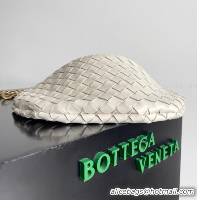 New Fashion Bottega Veneta Sardine Bag with Chain in Intrecciato Leather 776768 White 2026