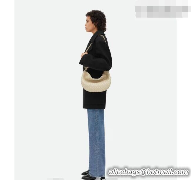 New Fashion Bottega Veneta Sardine Bag with Chain in Intrecciato Leather 776768 White 2026