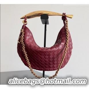 Market Sells Bottega Veneta Sardine Bag with Chain in Intrecciato Leather 776768 Burgundy 2026