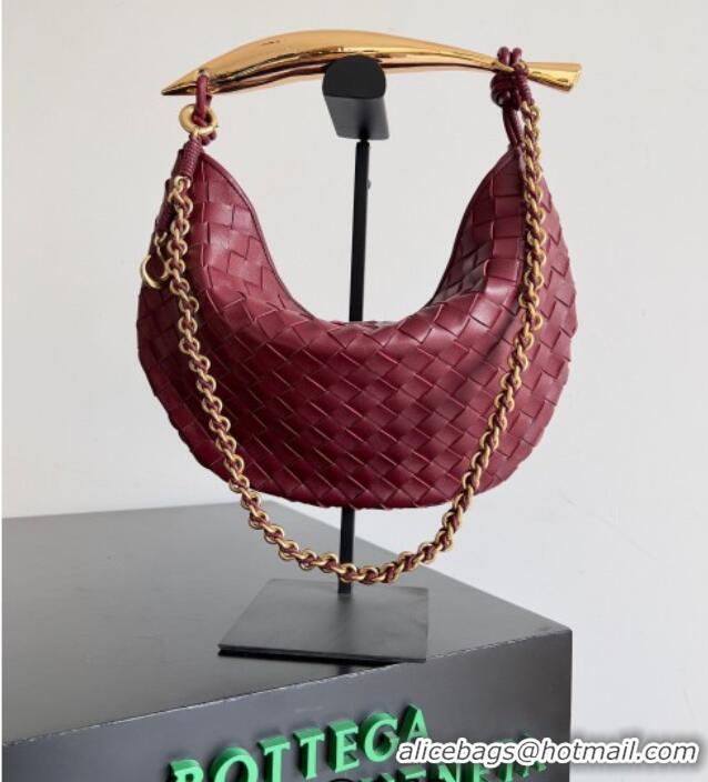 Market Sells Bottega Veneta Sardine Bag with Chain in Intrecciato Leather 776768 Burgundy 2026