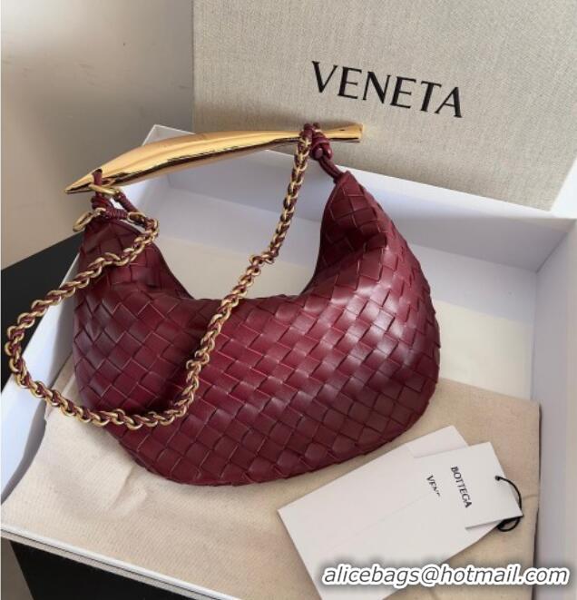 Market Sells Bottega Veneta Sardine Bag with Chain in Intrecciato Leather 776768 Burgundy 2026