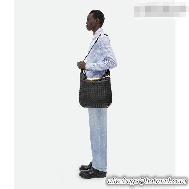 Buy Fashionable Bottega Veneta Men's Sardine Hobo Bag in Intrecciato Leather BV040202 Black 2026