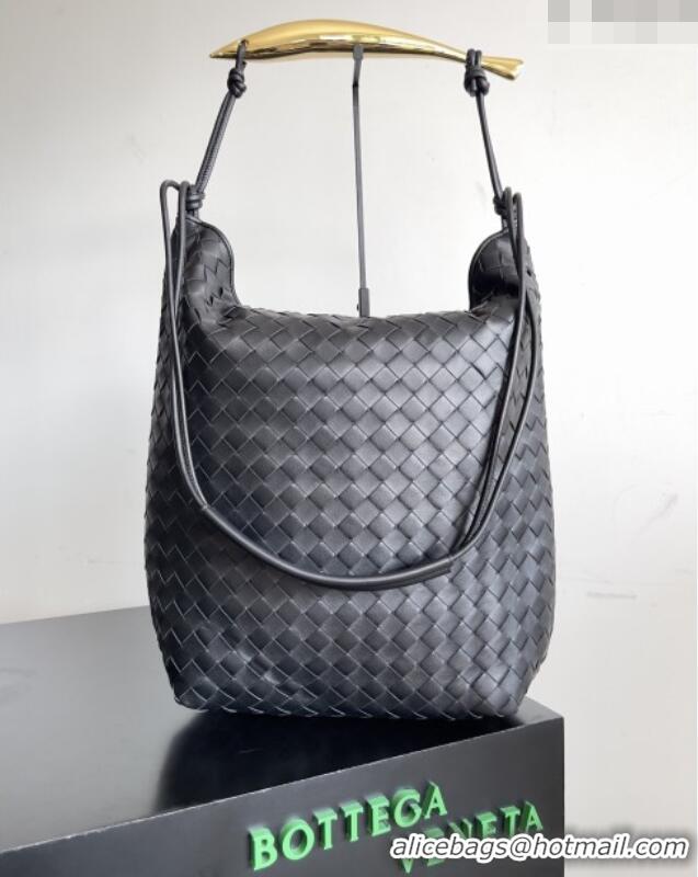Buy Fashionable Bottega Veneta Men's Sardine Hobo Bag in Intrecciato Leather BV040202 Black 2026