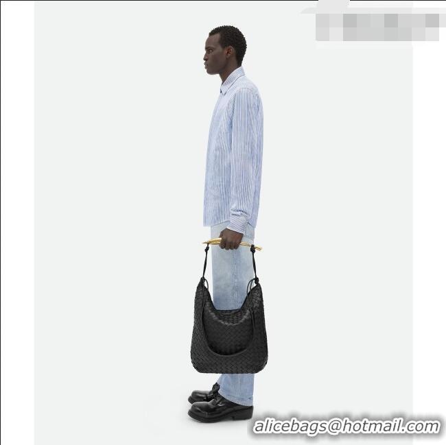Buy Fashionable Bottega Veneta Men's Sardine Hobo Bag in Intrecciato Leather BV040202 Black 2026