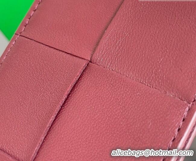 Cheapest Bottega Veneta Cassette Credit Card Case in Intreccio Leather 742693 Burgundy 2026