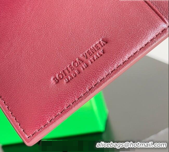 Cheapest Bottega Veneta Cassette Credit Card Case in Intreccio Leather 742693 Burgundy 2026