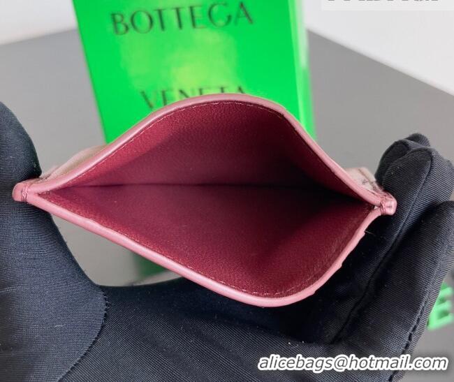 Cheapest Bottega Veneta Cassette Credit Card Case in Intreccio Leather 742693 Burgundy 2026
