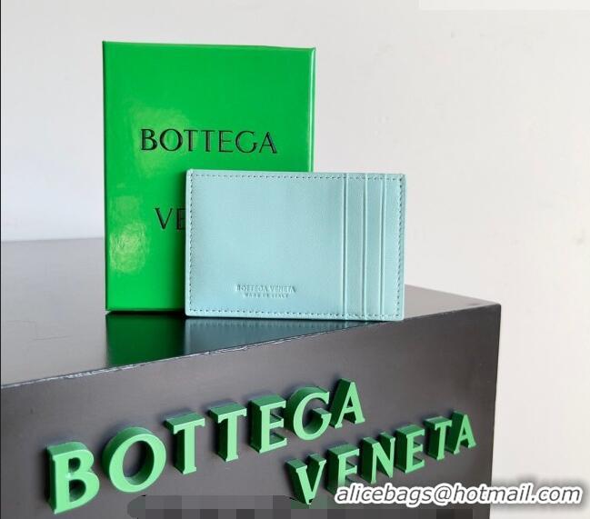 Discount Bottega Veneta Cassette Credit Card Case in Intreccio Leather 742693 Light Blue 2026