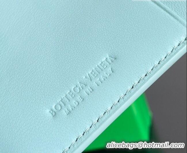 Discount Bottega Veneta Cassette Credit Card Case in Intreccio Leather 742693 Light Blue 2026