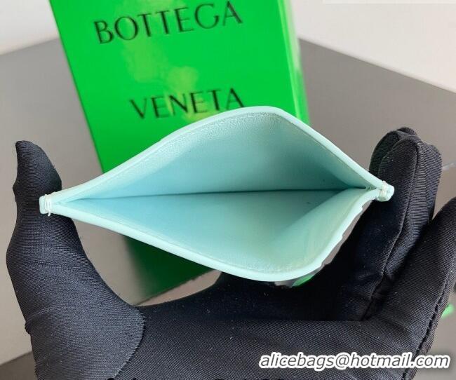 Discount Bottega Veneta Cassette Credit Card Case in Intreccio Leather 742693 Light Blue 2026