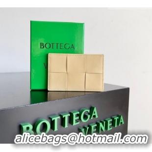 Well Crafted Bottega Veneta Cassette Credit Card Case in Intreccio Leather 742693 Porridge 2026