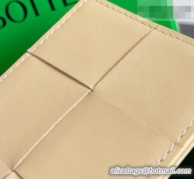 Well Crafted Bottega Veneta Cassette Credit Card Case in Intreccio Leather 742693 Porridge 2026