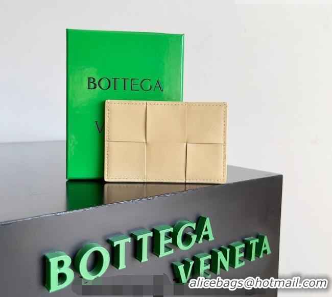 Well Crafted Bottega Veneta Cassette Credit Card Case in Intreccio Leather 742693 Porridge 2026