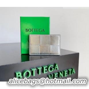 Market Sells Bottega Veneta Cassette Credit Card Case in Intreccio Leather 742693 Silver 2026