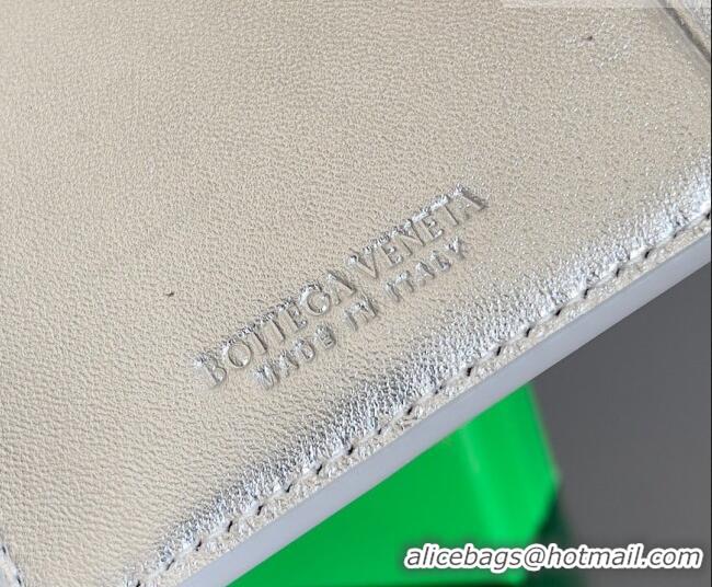 Market Sells Bottega Veneta Cassette Credit Card Case in Intreccio Leather 742693 Silver 2026