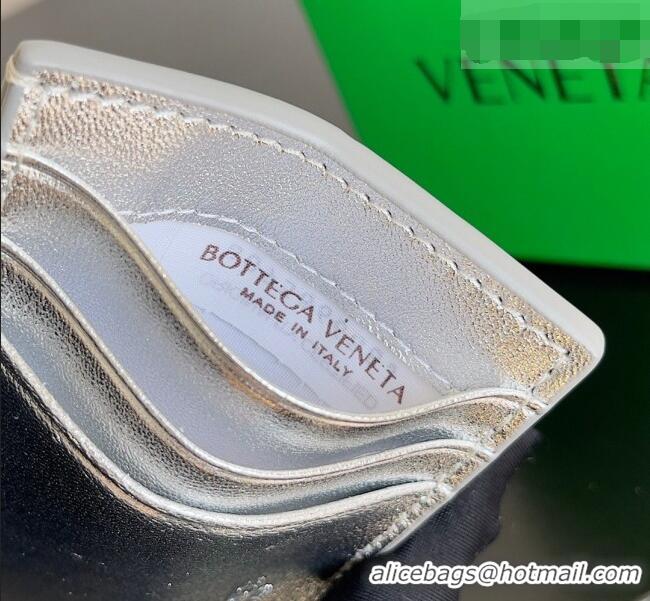 Market Sells Bottega Veneta Cassette Credit Card Case in Intreccio Leather 742693 Silver 2026