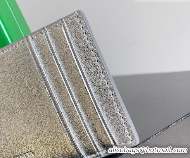 Market Sells Bottega Veneta Cassette Credit Card Case in Intreccio Leather 742693 Silver 2026