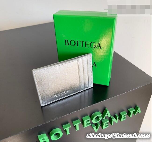 Market Sells Bottega Veneta Cassette Credit Card Case in Intreccio Leather 742693 Silver 2026