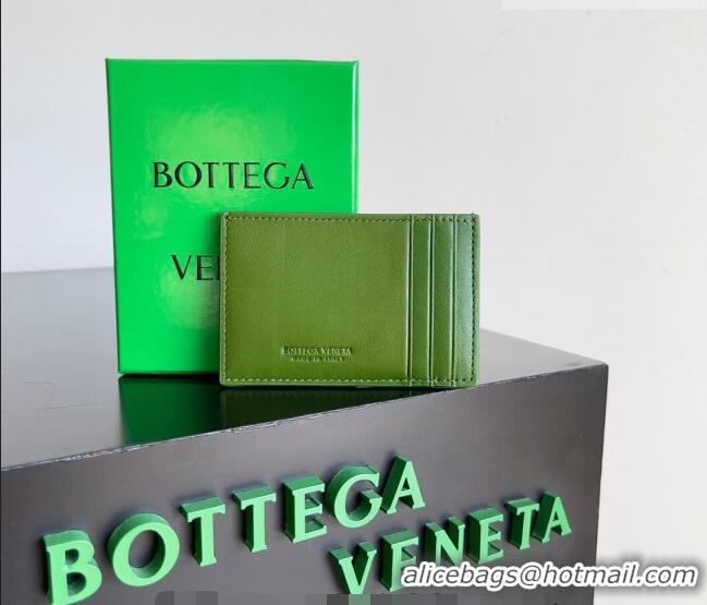 Best Grade Bottega Veneta Cassette Credit Card Case in Intreccio Leather 742693 Avocado 2026