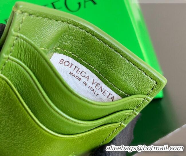 Best Grade Bottega Veneta Cassette Credit Card Case in Intreccio Leather 742693 Avocado 2026