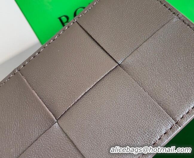 Discount Bottega Veneta Cassette Credit Card Case in Intreccio Leather 742693 Fondant Brown 2026