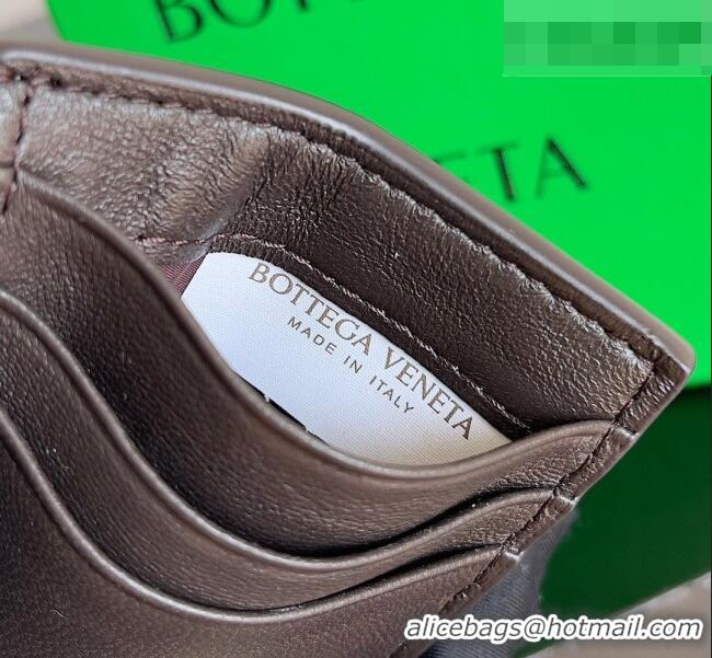 Discount Bottega Veneta Cassette Credit Card Case in Intreccio Leather 742693 Fondant Brown 2026