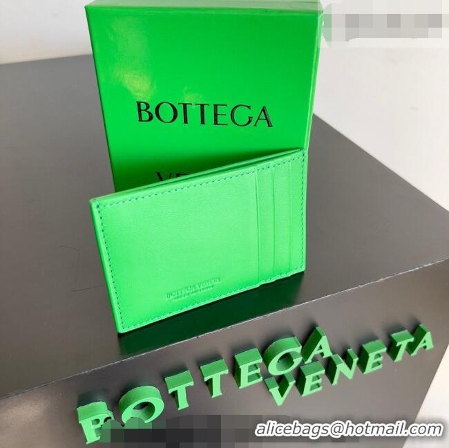 Inexpensive Bottega Veneta Cassette Credit Card Case in Intreccio Leather 742693 Parakeet Green 2026